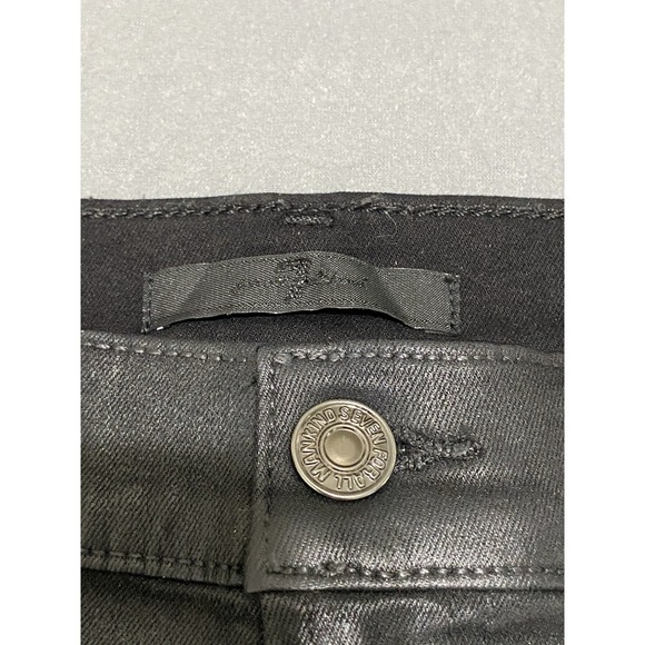 7 Seven For All Mankind Black Women's Jeans Size 30 Flare Low Rise Leather READ - Picture 9 of 14
